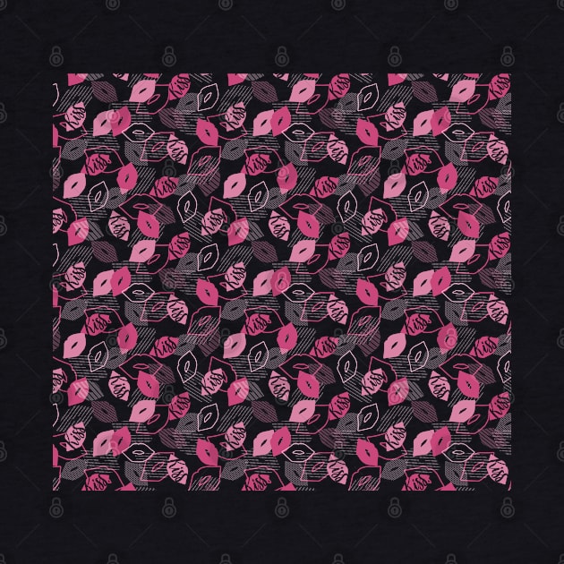 Pink Romantic Kiss Pattern by FlinArt